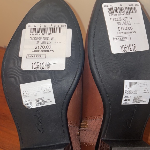 Clarks addiy sharilyn dark tan leather booties - Picture 8 of 11